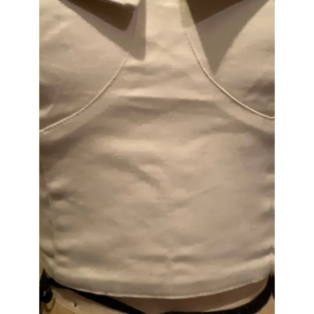 Sandy & Sid Smocked Corset Sexy Crop Tank Top Crèam NWT Size S - Picture 3 of 8
